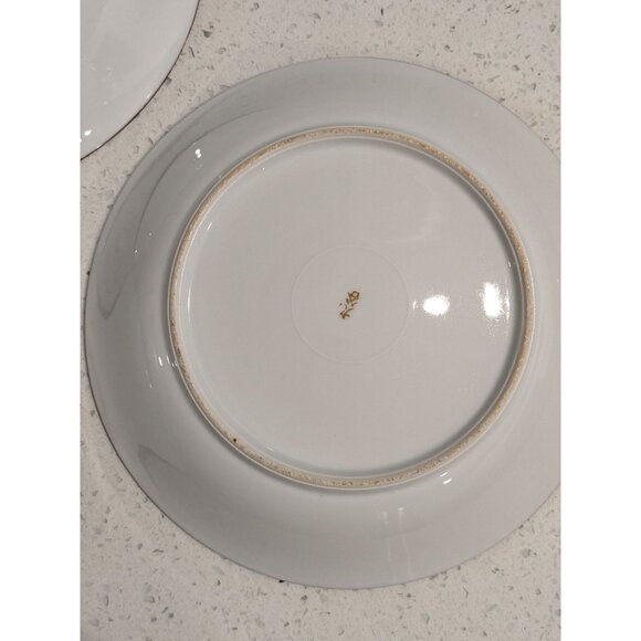 3 soup bowls Kutani Eggshell China 7.5" Bamboo Geometric Border Japan Pre-1930 - Picture 10 of 14